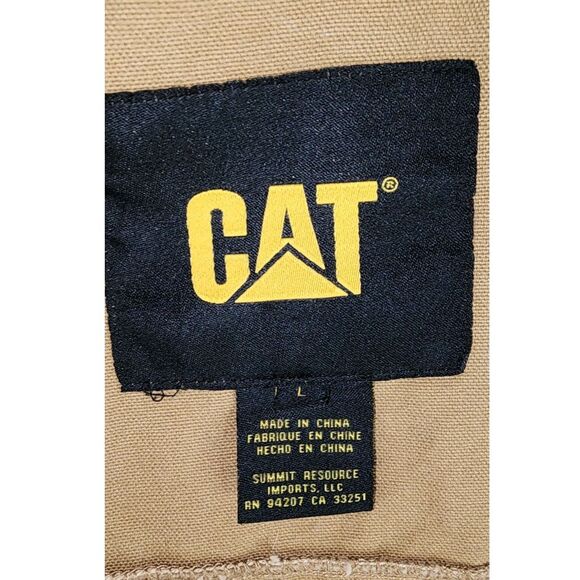 CAT Men's Tan Canvas Utility Vest Caterpillar Size L - Picture 8 of 8